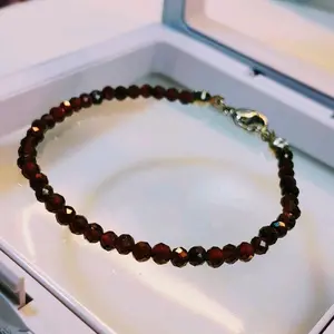 CLARANCEJEWELRY || Gelang Minimalis Elegan Batu Ruby Super Red 2mm mewah