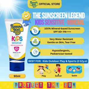 Banana Boat Kids Sensitive Mineral Sunscreen Anak Lotion SPF 50+ 90 ml