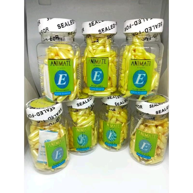 3 pcs ANIMATE SERUM WAJAH VITAMIN E [ ISI 60 KAPSUL]FACIAL ESSENCE Perawatan  Pencerah Muka dan Tubuh Hitam Mencerahkan Memutihkan 3