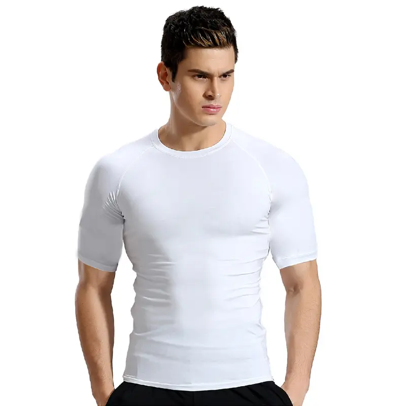 Baju Manset Baselayer Lengan Pendek Sport Compression Shirt Training Black Grey Blue White 8