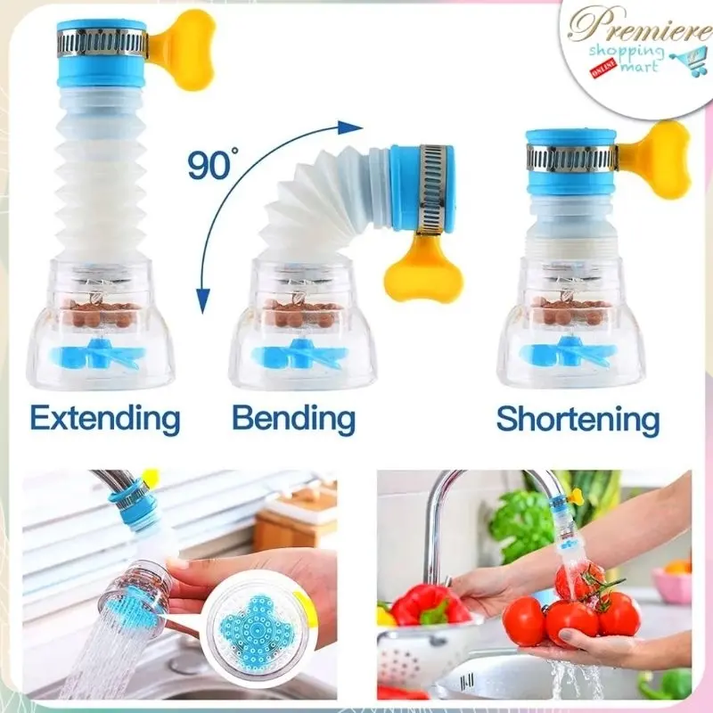 PSM - Sambungan Saringan Kran Air Filter Keran Flexibel 360 Derajat Anti Splash Hijau 3