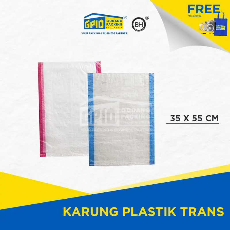 Karung Plastik Transparan ukuran Beras 10Kg 35x55 (ISI 100 LBR) 0
