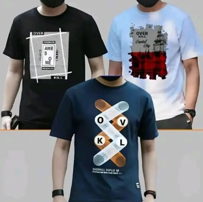 PAKET HEMAT 7 KAOS HARIAN DEWASA Pria Oblong Baju Distro SEMI Katun Surfing Sablon Atasan Pendek Keren  Santai 3