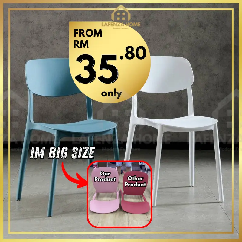 (BIG SIZE) LAFENZAHOME Nordic Candy Chair Plastic Chair Cafe Chair Dining chair study chair kerusi cafe  kerusi makan