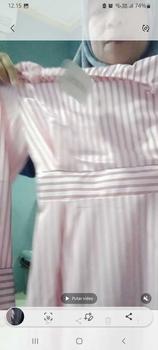 Product Review of LUXME 【ready stock】 Gaun Wanta Rok Panjang Lengan Panjang Lipatan Bergaris Warna Pink from N**6 0