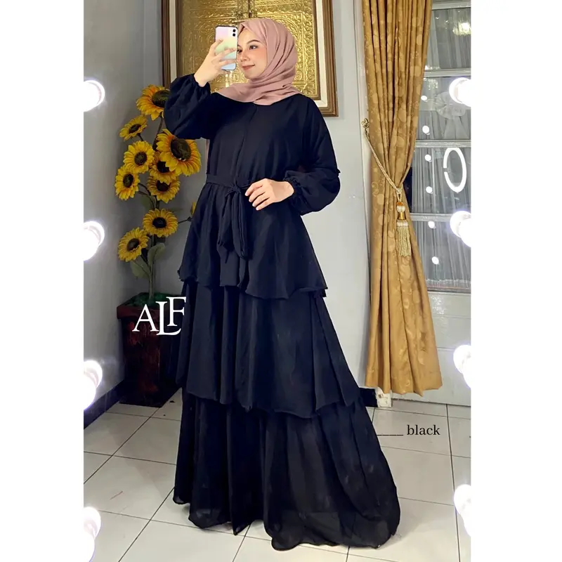 Jelita Dress Gamis Wanita Susun XXL Jumbo Only Ceruty Layer 1