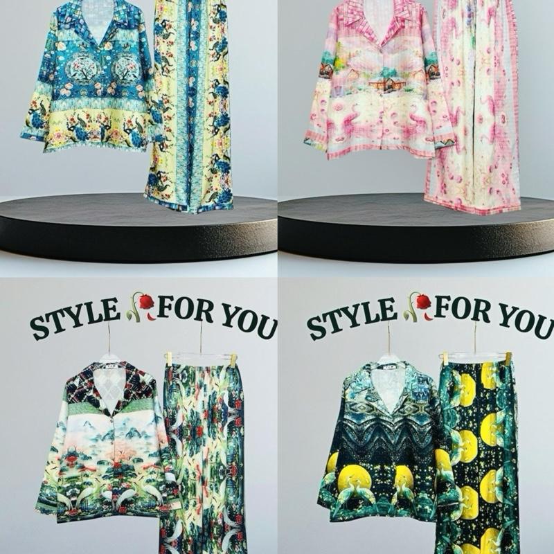 Bộ LỤA XƯỚC X886 VÂN GỖ TÔ CHÂU Ánh Kim Cao Cấp-Thiết kế độc quyền sang xịn siêu mềm mại mát- Quần Không Túi- Pijama Đồ Bộ Đồ Ngủ Nữ -Tay Dài Quần Dài