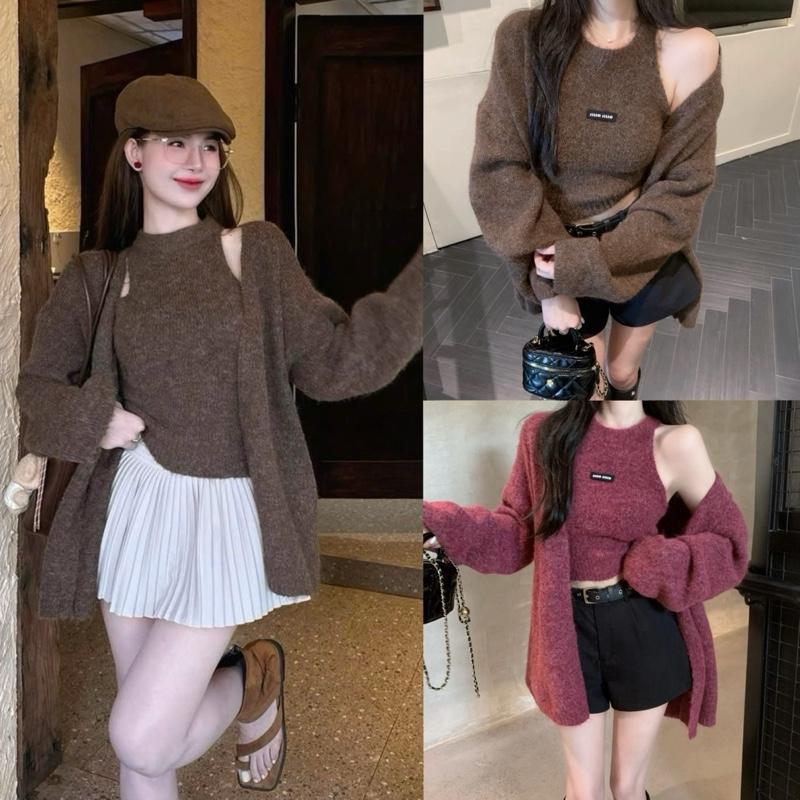    QC Chính Phẩm  Live Sao Gửi Vậy   Set Áo Len Cổ Yếm Mix Khoác Choàng Siu Xinh Dành Cho Nữ Dễ Mặc Thu Đông By DiepGz281025 