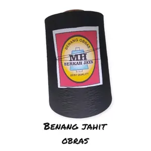 Benang jahit Obras 500 GRAM Bahan 100% POLYSTER PREMIUM warna hitam&putih