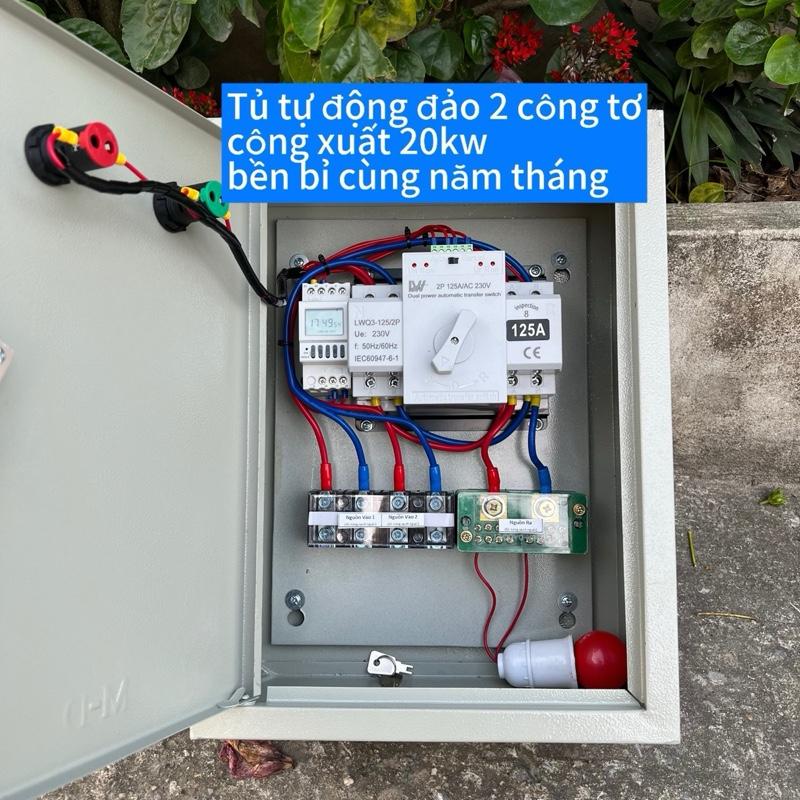 Tủ tự động chuyển nguồn 2 công tơ có 2 đèn báo