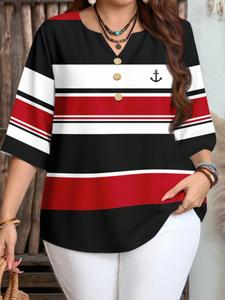 Camisa casual holgada y sencilla para mujer de talla grande, top para vacaciones y ocio en primavera, verano y otoño, ropa cómoda para uso diario