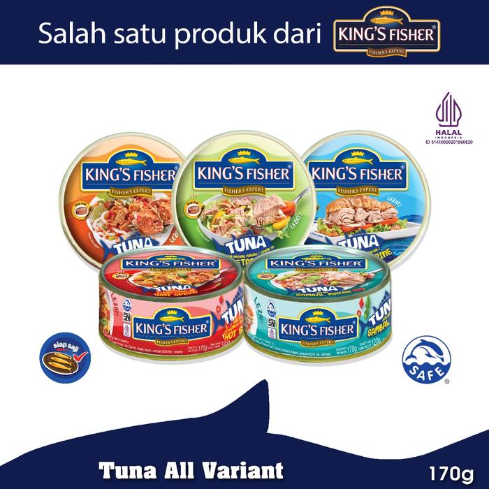 Gambar Paket 5 Pcs King's Fisher Tuna all variant Daging Tuna Makanan Kaleng 170 g dari Kingsfisher Kota Administrasi Jakarta Utara Tokopedia