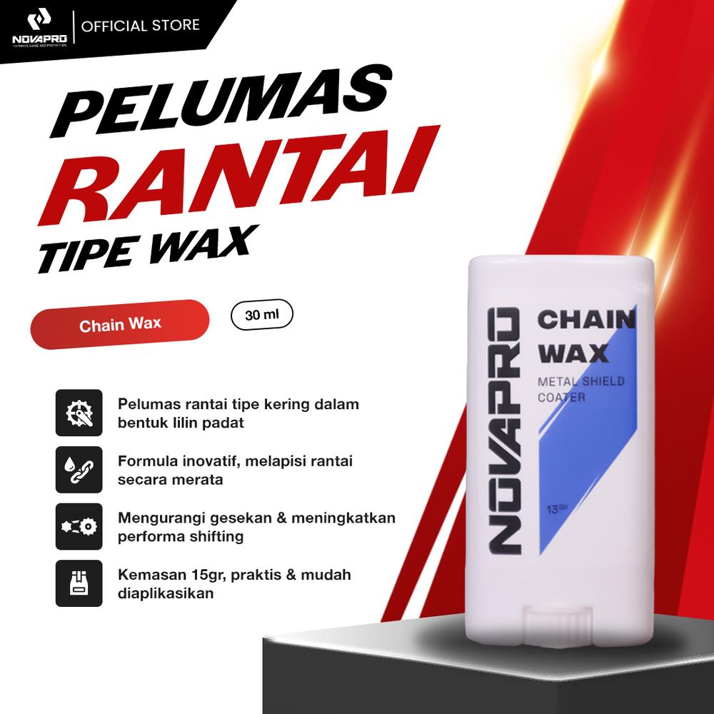NOVAPRO Pelumas Rantai Sepeda Tipe Kering - CHAIN WAX 13 GR Ideal untuk Road Bike Commuter Lipat Ramah Lingkungan