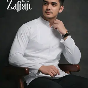Zoya fashion Baju Pria Putih Lengan Panjang Desain Elegan Nyaman untuk Kegiatan Sehari-hari Pilihan Tepat untuk Tampilan Formal