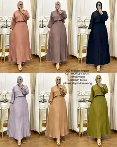 DRESS PLISKET VARIASI ROMPI GAMIS CEY AIRFLOW + INNER PREMIUM BUSUI FRIENDLY Muslim Panjang Wanita