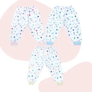MEGA 3 PCS Celana Panjang Bayi Warna Polos / Celana Tidur Bahan Kaos Anak Bayi New Born