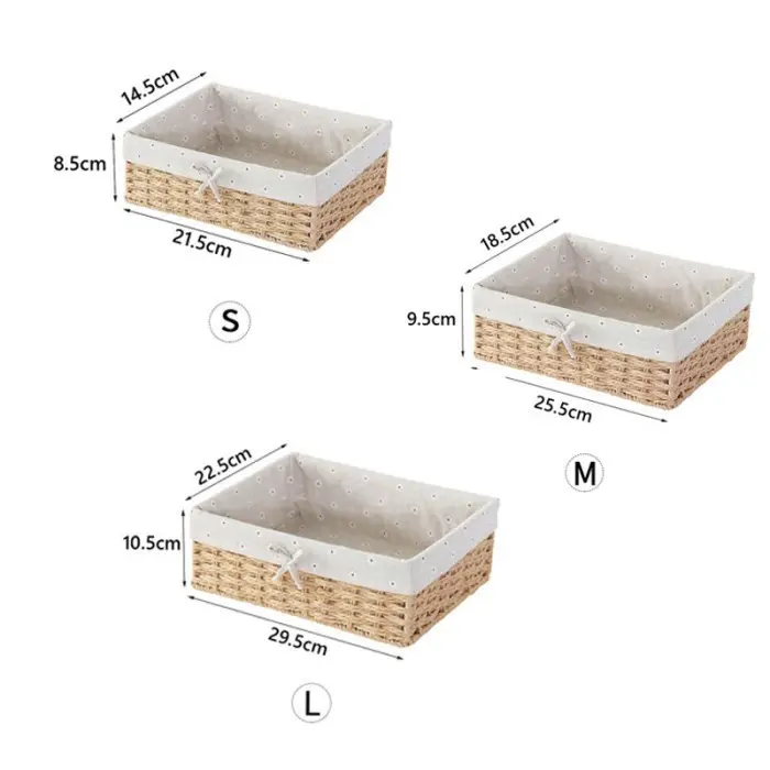 keranjang rotan Penyimpanan Box/ Keranjang Penyimpanan Keranjang Makanan Ringan Kotak /Penyimpanan Kosmetik Kotak /keranjang kotak rotan/Keranjang Rotan Persegi Panjang tenunan tangan 2