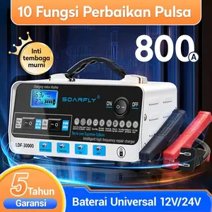 【COD】Charger Aki Otomatis Smart Intelligent Auto Repair Mobil Pengisi Daya  1000AH 12v24v /Charger Otomatis Aki Mobil Motor Kapal Truk Automatic Fast Smart Charger  Logam charge raki Car Kabel