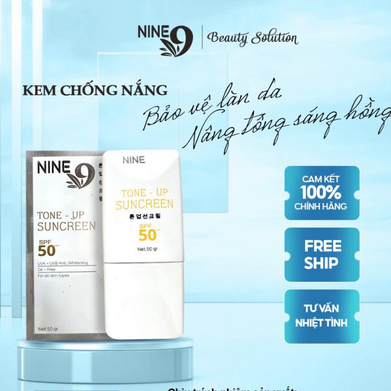 TOP Kem chống nắng Nine 9 50gr thẩm thấu nhanh không bí rít nâng tone nhẹ nhàng