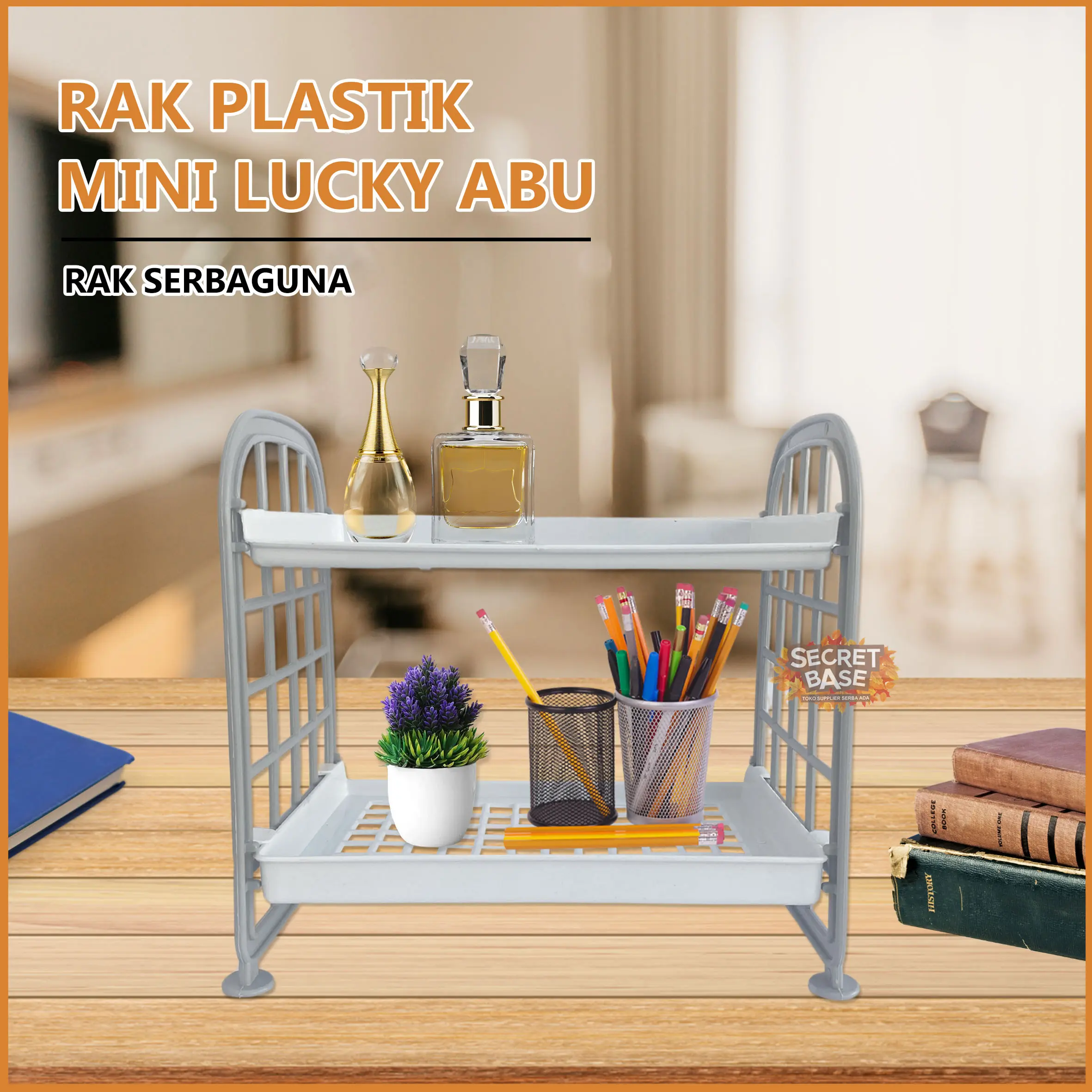 [COD] RAK JARING LUCKY - Rak Plastik Mini / Rak Bumbu Dapur Estetik / Rak Kosmetik / Rak Kecil Susun