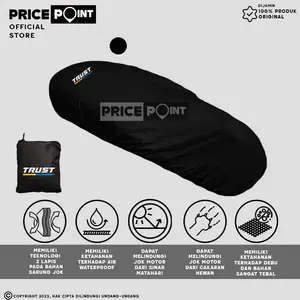 TRUST Cover Sarung Jok Motor Tebal 2 lapis anti air 100% waterproof 100% anti cakaran kucing Kualitas tebal Jas hujan jok motor untuk BEAT VARIO MIO RX KING SATRIA SUPRA REVO SONIC SCOOPY XRIDE RX KING SPACY - MEDIUM