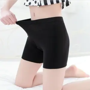 Celana leging wanita spandex hitam di atas lutut