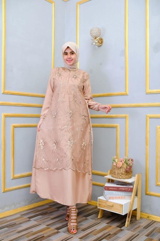 Product Introduction of GAMIS BRUKAT TILE  MUTIARA GAMIS WANITA TERBARU PAKE TALI 2