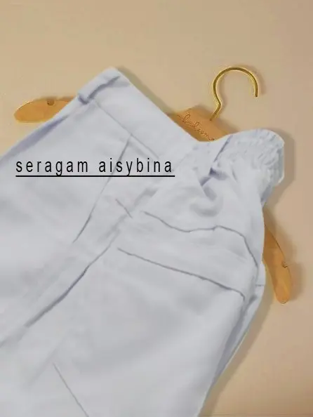 celana seragam SD panjang warna hitam dan putih Anak 2