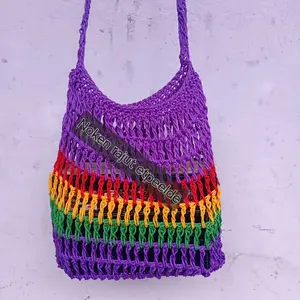 tas rajut papua, noken rajut papua tas selempang bisa muat buku dompet hp Wanita Kulit