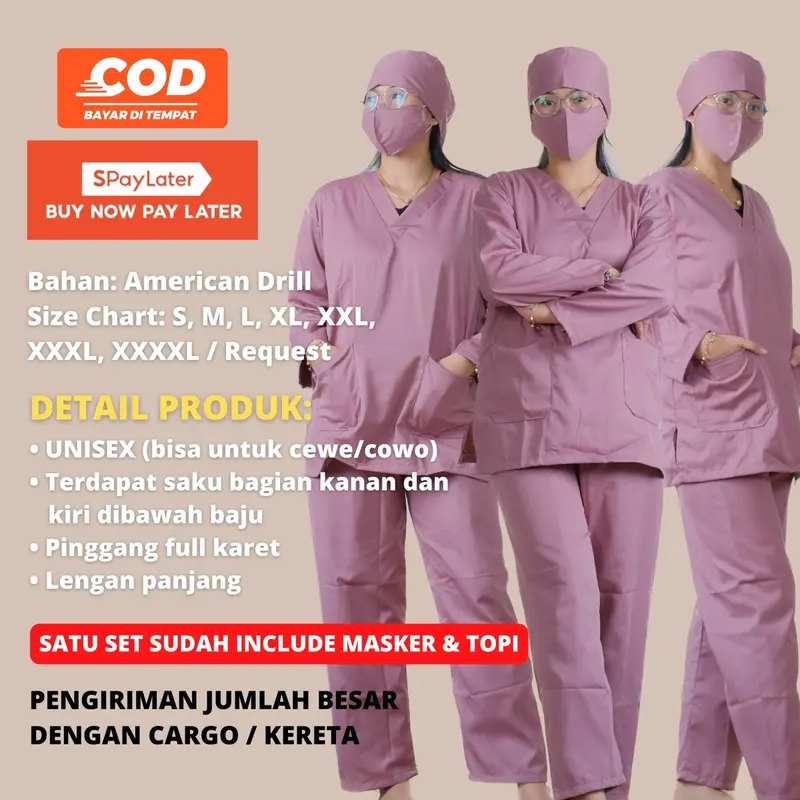 SATU SET "LENGAN PANJANG" Size S-L BAJU OK/BAJU JAGA/BAJU RS TERMURAH PRODUSENOKA 0