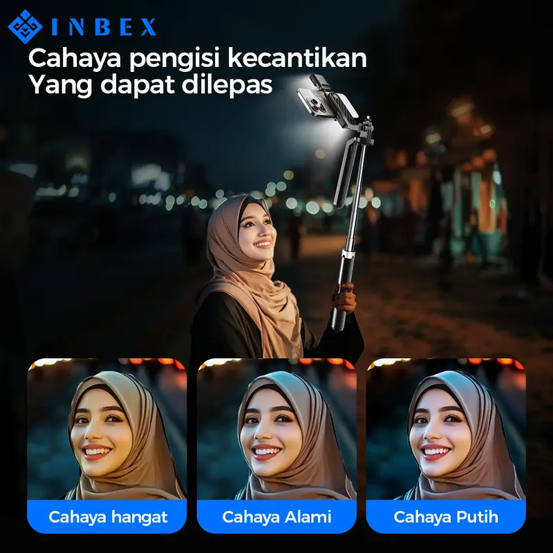 【COD】【24H Shipping】INBEX IB180 Tripod tongsis quadpod handphone Bluetooth 1.8m Memperkuat Tiang Penancap tongkat jalan 7