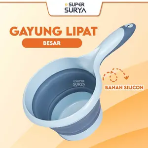 Gayung Lipat Elastis Silicon Portable Serbaguna Wadah Mandi Cuci
