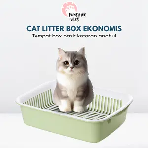 Cat Litter Box Ekonomis - Tempat Bak Baskom Pasir