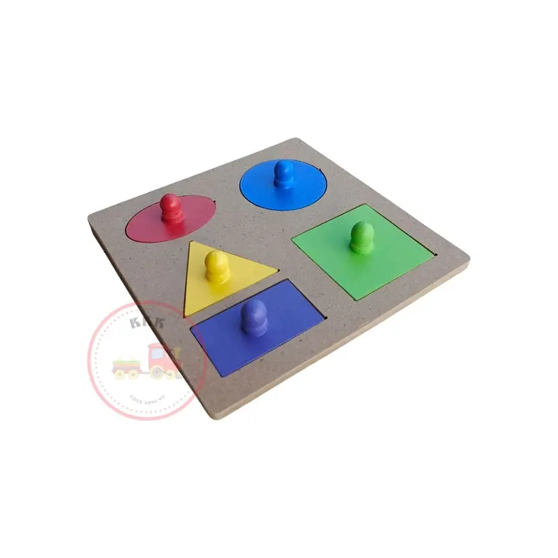 Mainan Edukasi Puzzle Knop Geometri 5 Bentuk 1