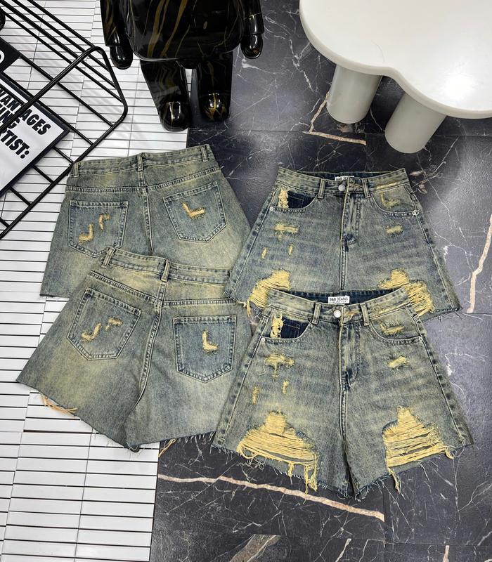   LSN Quần Jean Ngố Đùi Nữ Rách Bụi Túi Wash Nhẹ 241 - 242 