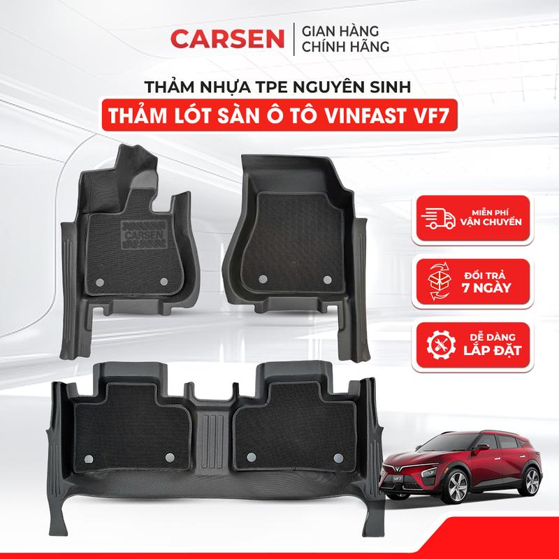 Tràn Viền Thảm Lót Sàn Xe VINFAST VF7 2024-2025 - Nhựa TPE Đúc Nguyên Khối Chống Nước Chống Bụi Bẩn - CARSEN VIET NAM