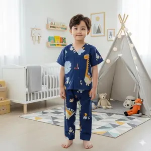 Piyama Anak Premium Untuk Usia 1-10 Tahun Bahan Adem Tanpa Kerah