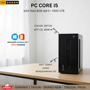 PC Komputer core i5 ram 8gb ssd 128gb hdd 1tb untuk Kantor Admin Sekolah sudah terinstall siap pakai