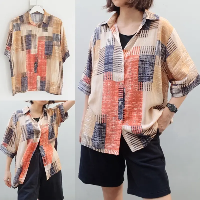 Summer Shirt - Kemeja Rayon Wanita Jumbo Oversized / Atasan Big Size
