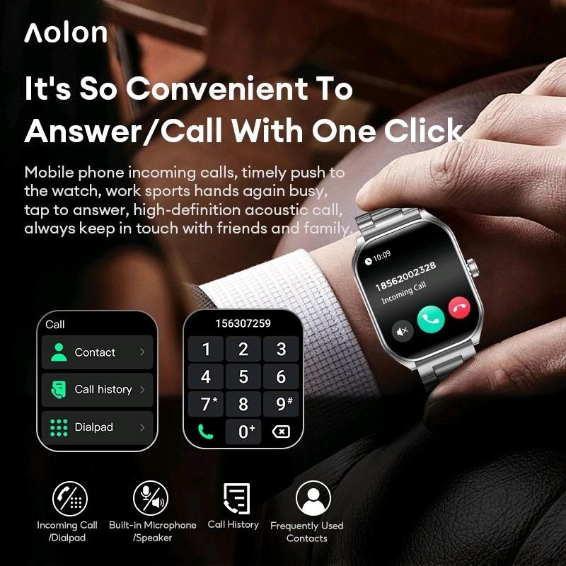 Aolon Curve Smart Watch Amoled IP68 Waterproof 2.01-inch Curved IPS Screen Bluetooth Call Running Pace Custom Wallpaper Smartwatch Health Monitoring Jam Kaca 1