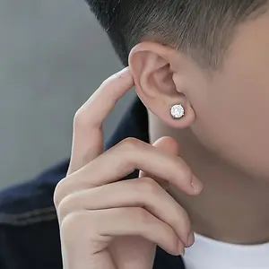 Anting Magnet Batu Berlian Permata Bahan TITANIUM Anti Karat Pria Wanita