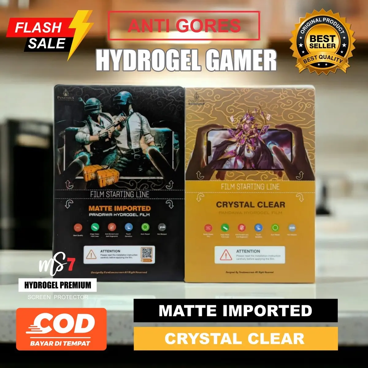 ANTI GORES GAMER HYDROGEL MATTE DAN CRYSTAL KHUSUS GAMER