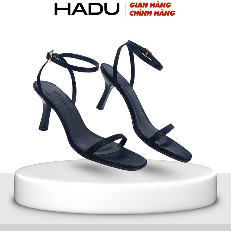 Chân có bề ngang lên 1 size Giày Sandal Cao Gót 7P HADU G731 Quai Ngang Dây Mảnh Chất Liệu Cao Cấp BH 12 Tháng Nữ DéP Shoes Cao Su Quai Hậu Jean Đế Bằng giày cao