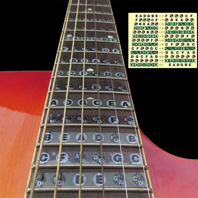 BEHUO Musical Instrument Guitar Accessories Beginner Electric Guitar Musical Scale Fingerboard Stickers Guitar Note Sticker Guitar Scales Stickers Fretboard Sticker Guitar Chord Stickers 2