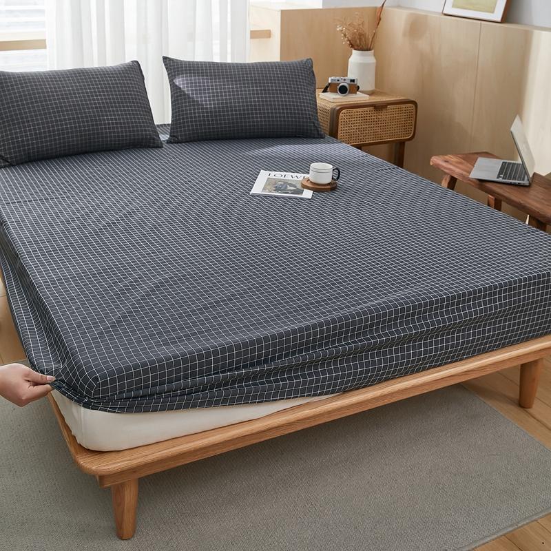 Product Introduction of Dreamy Living Plaid Striped Bedsheet,Multi Patterned Bed Sheet,Breathable Fitted Bedsheet 5 Sizes,Comfortable Mattress Cover 15