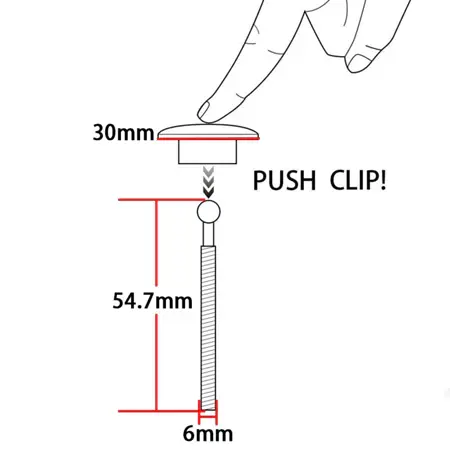 30mm Quick Release Hood Lock Clip Push Button Car Bumper Latch Kit 1