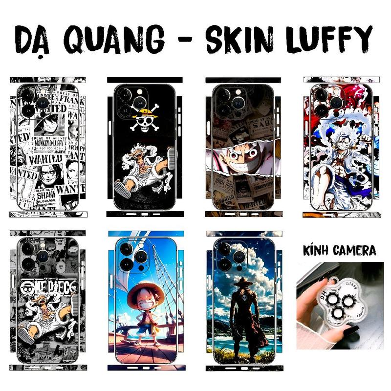   Luffy Dạ Quang 01  Skin Miếng dán PPF Full viền dán mặt sau điện thoại iphone Case Chống Sốc 