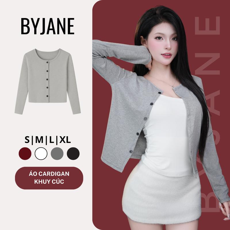 MỞ BÁN Áo Khoác Cardigan dáng dài có cúc BYJANE-945