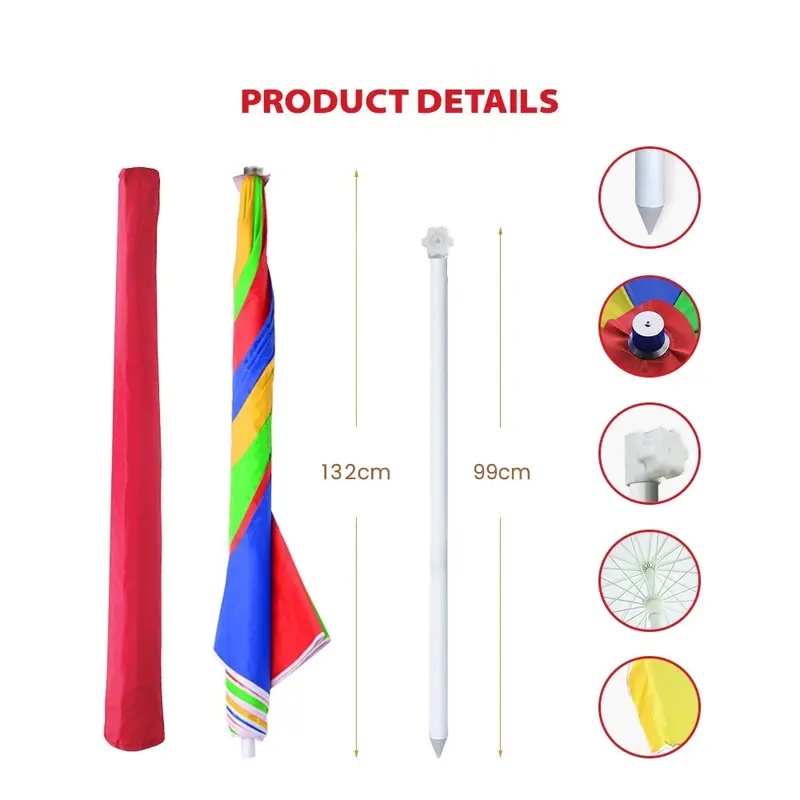 Payung Tenda Pelangi 180 cm Payung/ Payung Tenda 200 cm Jualan Taman Pantai 6