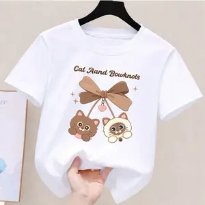Kaos Anak Karakter Cat Brow Umur 2-16 Tahun Bahan Cotton PE Lembut Nyaman untuk Sehari-hari Size S-XXL